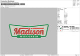 Madison Wisconsin Embroidery File 5 sizes