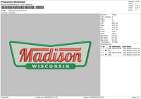 Madison Wisconsin Embroidery File 5 sizes