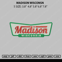 Madison Wisconsin Embroidery File 5 sizes