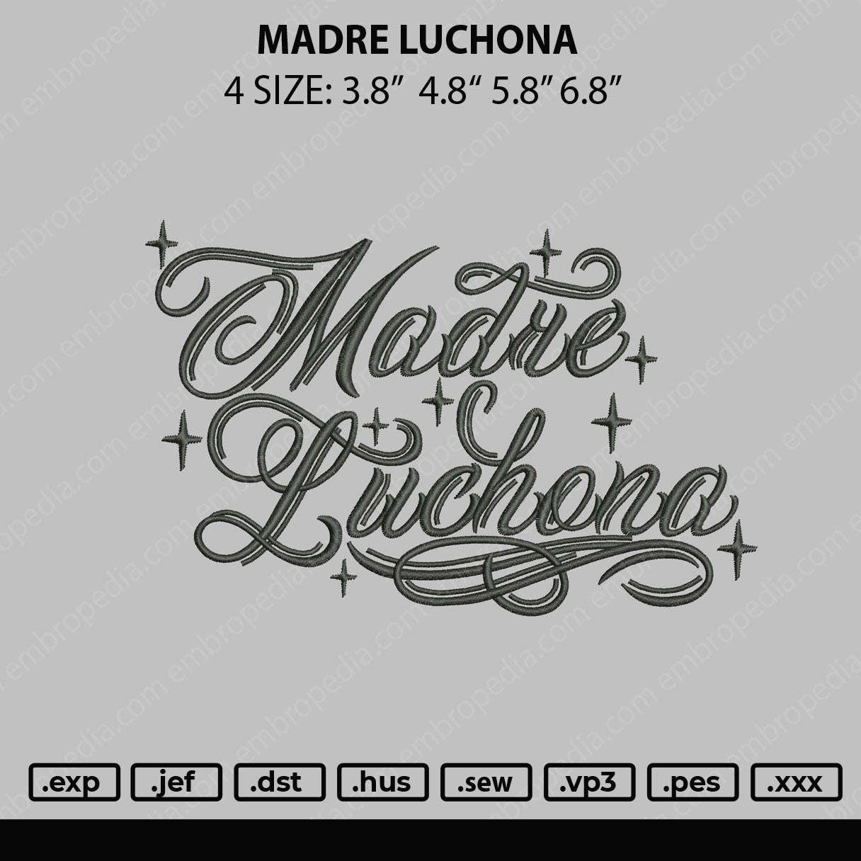 Madre Luchona Embroidery File 4 size