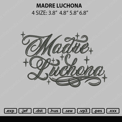 Madre Luchona Embroidery File 4 size