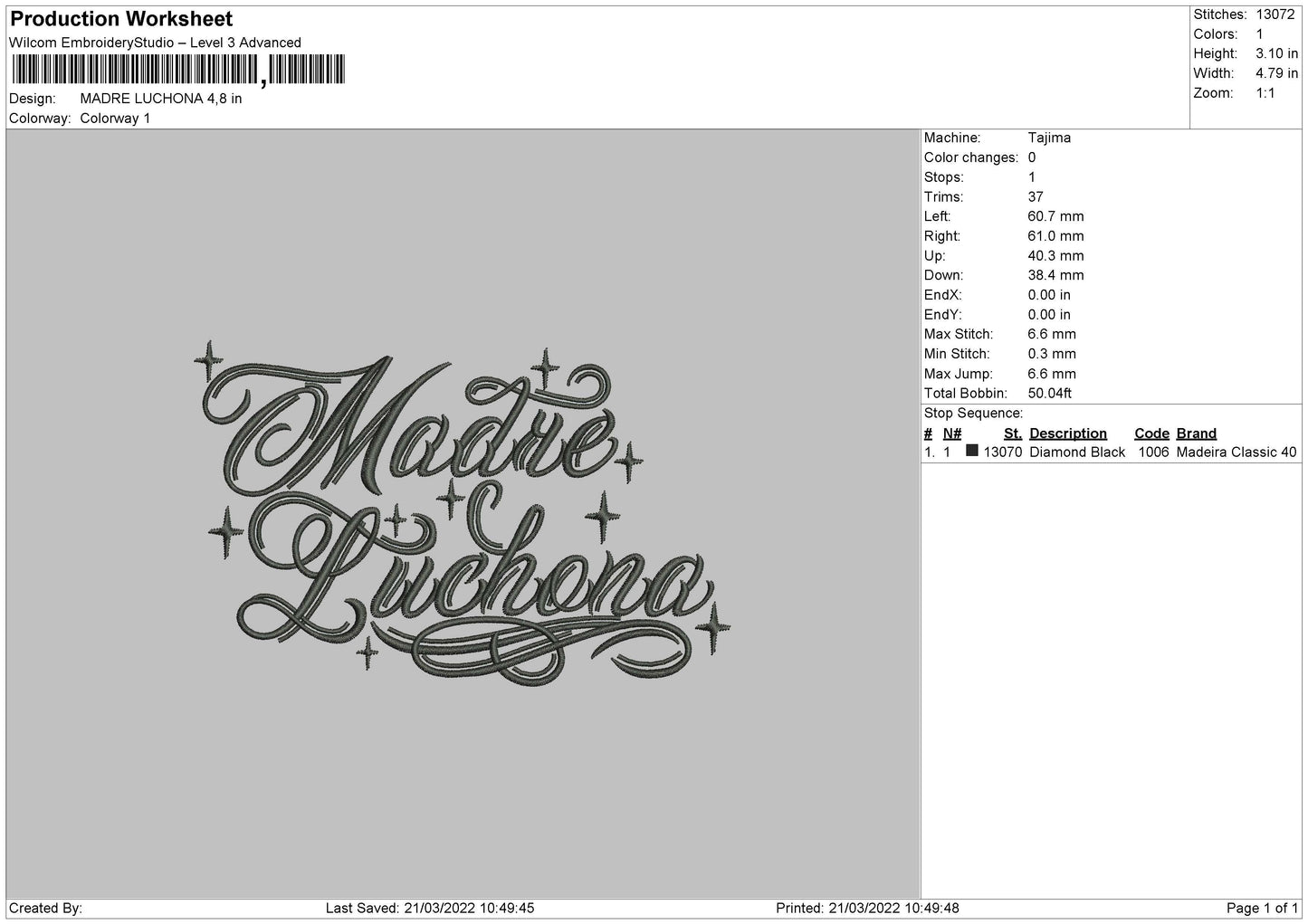 Madre Luchona Embroidery File 4 size