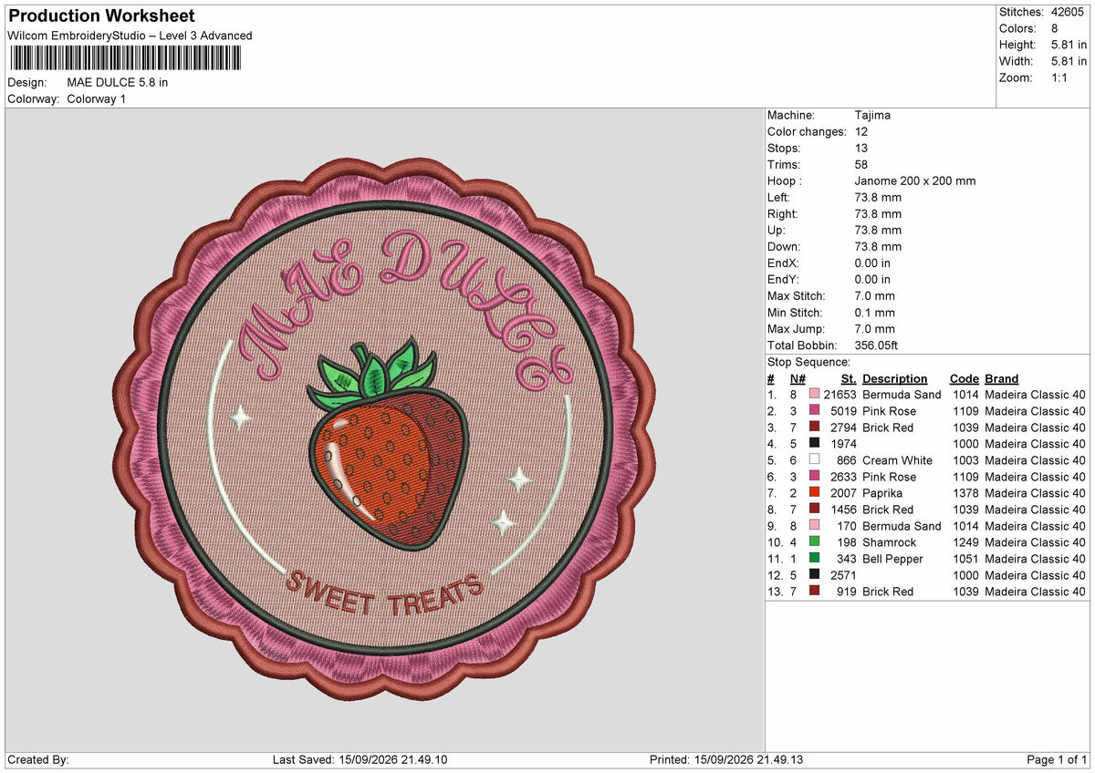 Dulce Text Embroidery Machine Design File 6 sizes