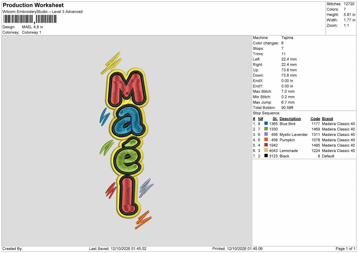 Male Text Embroidery Machine Design File 6 sizes