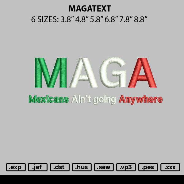 Magatext Embroidery File 6 sizes