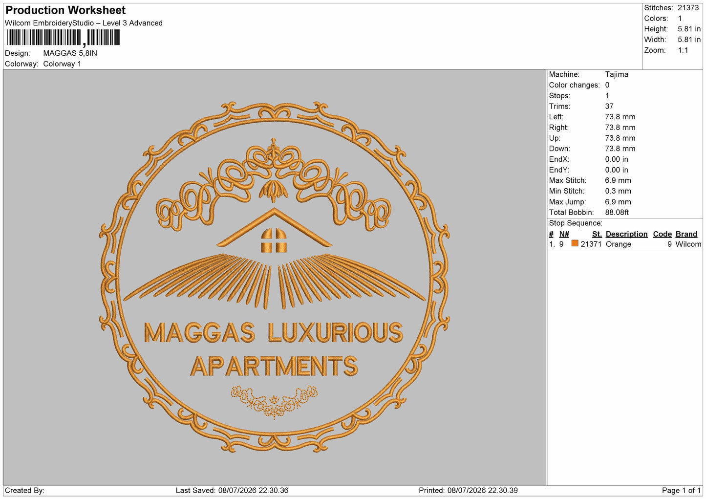 Maggastext Embroidery Machine Design File 6 sizes