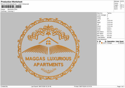 Maggastext Embroidery Machine Design File 6 sizes