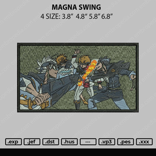 Magna Swing Embroidery File 4 size