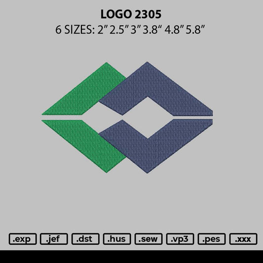 Logo 2305 Embroidery File 6 sizes