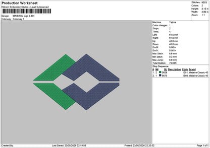 Logo 2305 Embroidery File 6 sizes