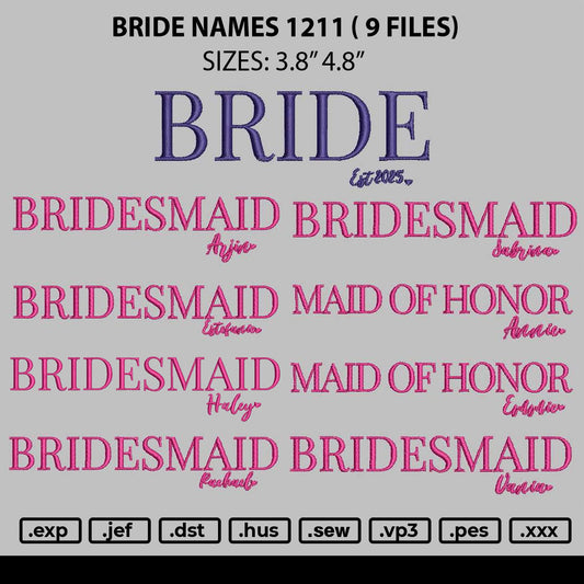 Bride Names 1211 Embroidery 9 Files
