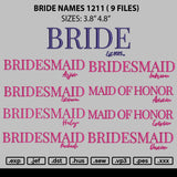 Bride Names 1211 Embroidery 9 Files