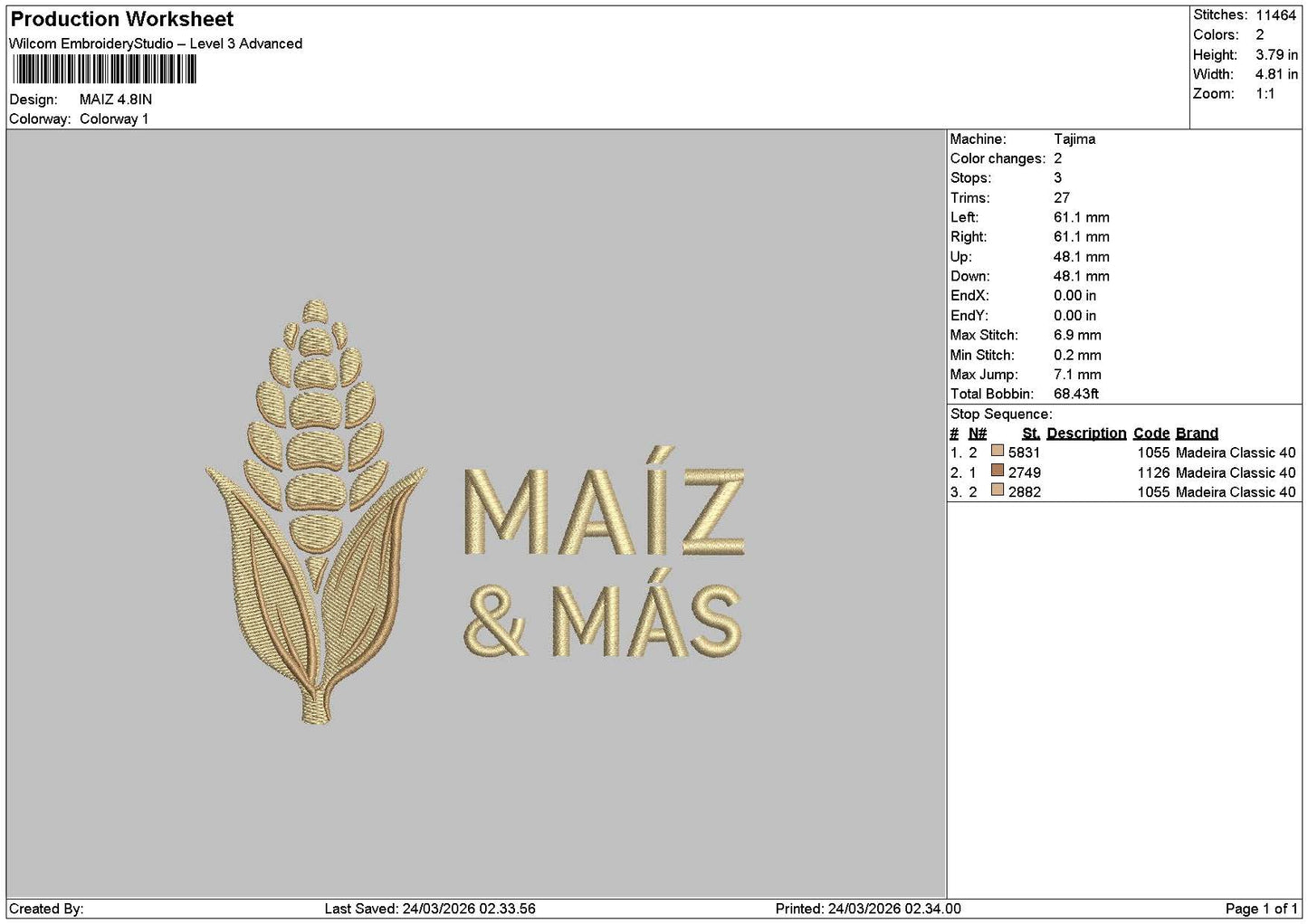 Maiztext Embroidery File 6 sizes
