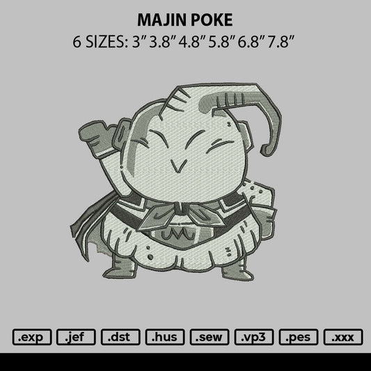 Majin Poke Embroidery File 6 sizes