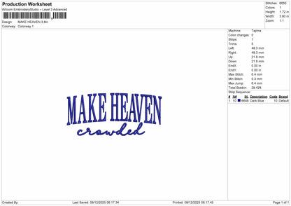 Make Heaven Embroidery File