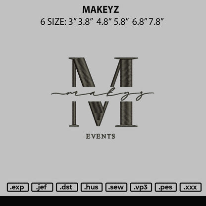 Makeyz Embroidery File 6 sizes