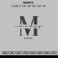 Makeyz Embroidery File 6 sizes