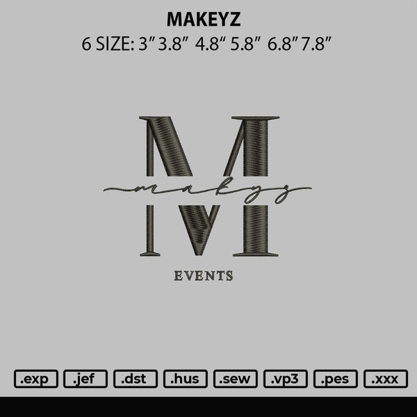 Makeyz Embroidery File 6 sizes