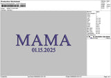 Mama 0125 Embroidery File 6 sizes