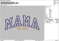 Mama 2025 App Embroidery File 6 sizes