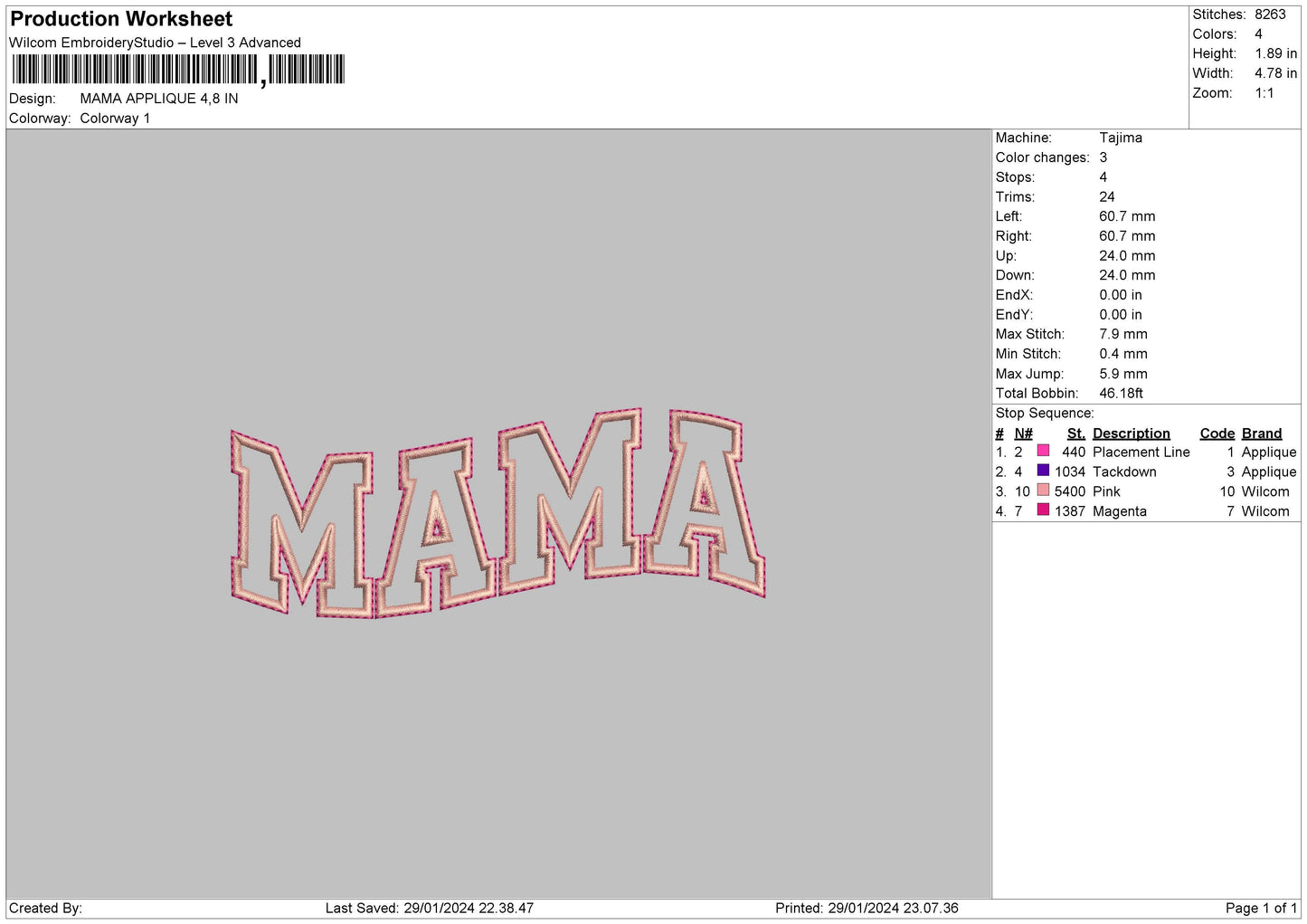 Mama App Embroidery File 6 sizes