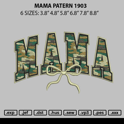 Mama Pttern 1903 Embroidery File 6 sizes