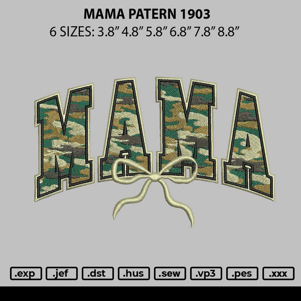 Mama Pttern 1903 Embroidery File 6 sizes