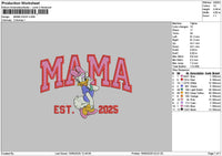 Mama Daisy Embroidery File 6 sizes