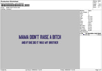 Mamatext 1509 Embroidery File 6 sizes