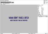 Mamatext 1509 Embroidery File 6 sizes