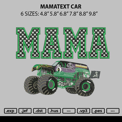 Mamatext Car Embroidery File 6 sizes
