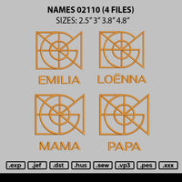 Names 0210 Embroidery 4 Files