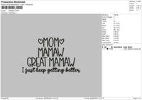 Mamawtext Embroidery File 6 sizes