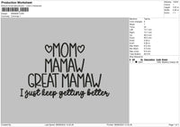 Mamawtext Embroidery File 6 sizes