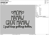 Mamawtext Embroidery File 6 sizes