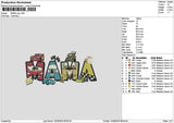 Mama Cars Embroidery File 6 sizes