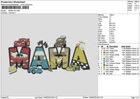 Mama Cars Embroidery File 6 sizes