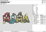 Mama Cars Embroidery File 6 sizes