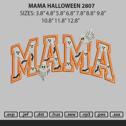 Mama Halloween 2807 Embroidery File 6 sizes