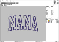 Mama Tall App Embroidery File 6 sizes