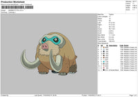 Mammoth Pig Embroidery File 4 size