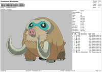 Mammoth Pig Embroidery File 4 size