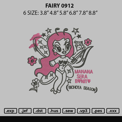 Fairy 0912 Embroidery File 6 sizes