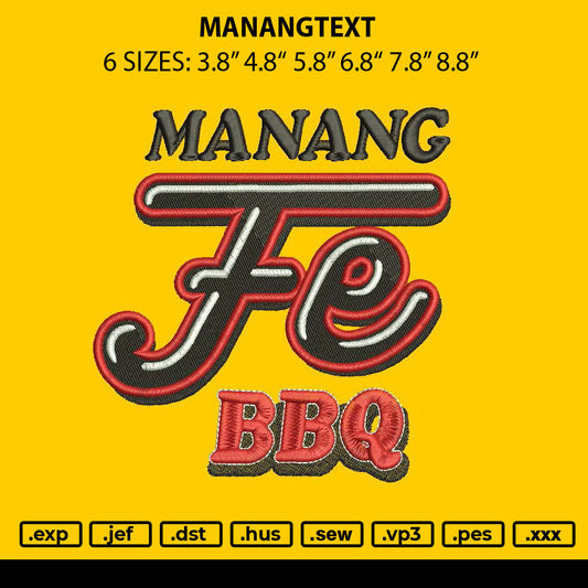 Manangtext Embroidery File 6 sizes