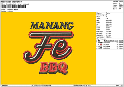 Manangtext Embroidery File 6 sizes