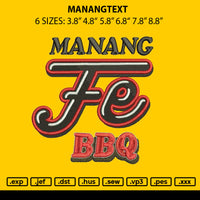 Manangtext Embroidery File 6 sizes