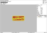 Mandatetext Embroidery File 6 sizes