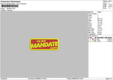 Mandatetext Embroidery File 6 sizes
