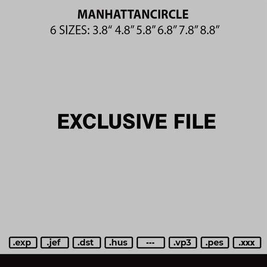 Manhattancircle Embroidery File 6 sizes