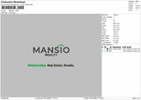 Mansio Logo Embroidery File 6 sizes